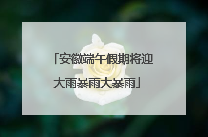 安徽端午假期将迎大雨暴雨大暴雨