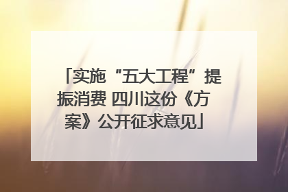 实施“五大工程”提振消费 四川这份《方案》公开征求意见