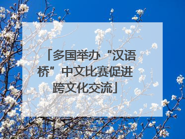 多国举办“汉语桥”中文比赛促进跨文化交流