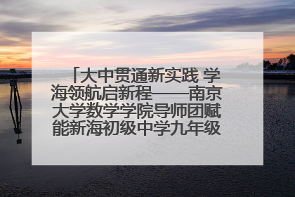 大中贯通新实践 学海领航启新程——南京大学数学学院导师团赋能新海初级中学九年级学子生涯规划
