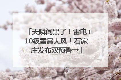 天瞬间黑了！雷电+10级雷暴大风！石家庄发布双预警→