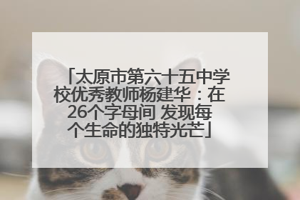 太原市第六十五中学校优秀教师杨建华:在26个字母间 发现每个生命的独特光芒