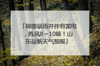 局部暴雨并伴有雷电，阵风8～10级！山东最新天气预报