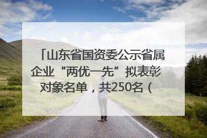 山东省国资委公示省属企业“两优一先”拟表彰对象名单，共250名（个）党员和党组织