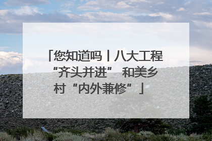您知道吗丨八大工程“齐头并进” 和美乡村“内外兼修”