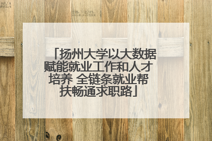扬州大学以大数据赋能就业工作和人才培养 全链条就业帮扶畅通求职路