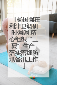 杨国强在利津县调研时强调 精心组织“三夏”生产 落实落细防汛备汛工作