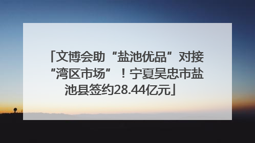 文博会助“盐池优品”对接“湾区市场”！宁夏吴忠市盐池县签约28.44亿元
