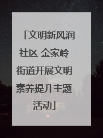 文明新风润社区 金家岭街道开展文明素养提升主题活动
