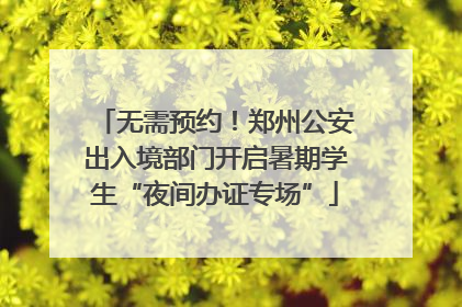 无需预约！郑州公安出入境部门开启暑期学生“夜间办证专场”