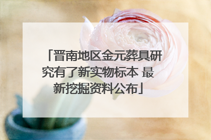 晋南地区金元葬具研究有了新实物标本 最新挖掘资料公布