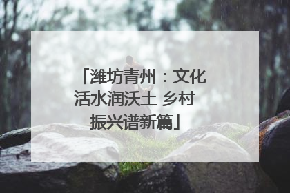 潍坊青州：文化活水润沃土 乡村振兴谱新篇