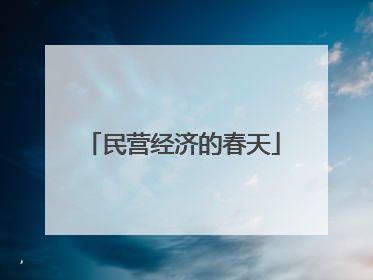 民营经济的春天