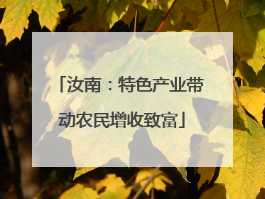 汝南：特色产业带动农民增收致富