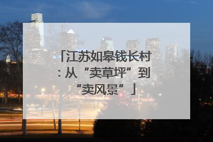 江苏如皋钱长村：从“卖草坪”到“卖风景”