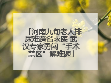 河南九旬老人排尿难跨省求医 武汉专家勇闯“手术禁区”解难题
