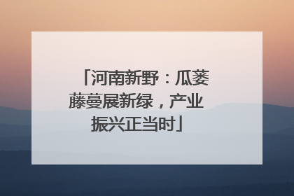 河南新野：瓜蒌藤蔓展新绿，产业振兴正当时