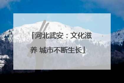 河北武安：文化滋养 城市不断生长