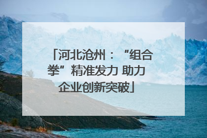 河北沧州：“组合拳”精准发力 助力企业创新突破