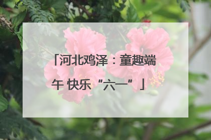 河北鸡泽：童趣端午 快乐“六一”