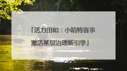 活力田和：小精特赛事激活基层治理新引擎