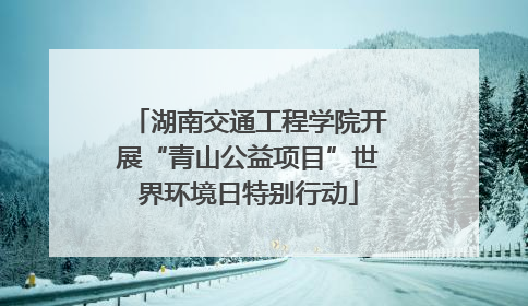 湖南交通工程学院开展“青山公益项目”世界环境日特别行动