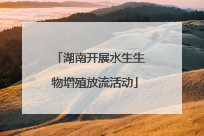 湖南开展水生生物增殖放流活动