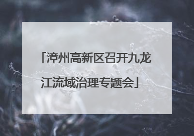 漳州高新区召开九龙江流域治理专题会