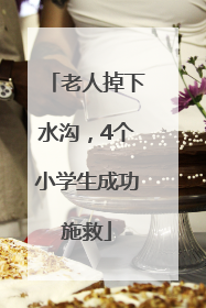 老人掉下水沟，4个小学生成功施救