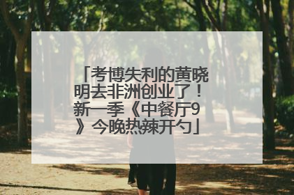 考博失利的黄晓明去非洲创业了！新一季《中餐厅9》今晚热辣开勺