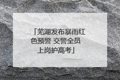 芜湖发布暴雨红色预警 交警全员上岗护高考