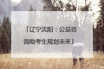 辽宁沈阳：公益咨询助考生规划未来