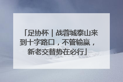 足协杯｜战蓉城泰山来到十字路口，不管输赢，新老交替势在必行