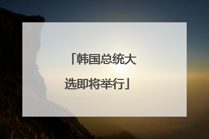 韩国总统大选即将举行