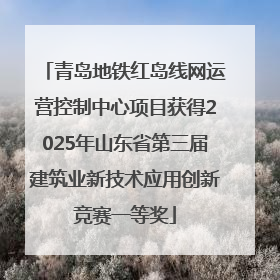 青岛地铁红岛线网运营控制中心项目获得2025年山东省第三届建筑业新技术应用创新竞赛一等奖