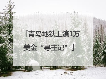 青岛地铁上演1万美金“寻主记”