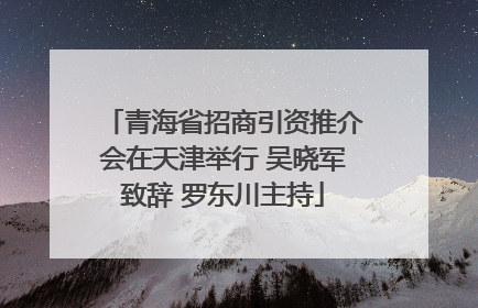 青海省招商引资推介会在天津举行 吴晓军致辞 罗东川主持