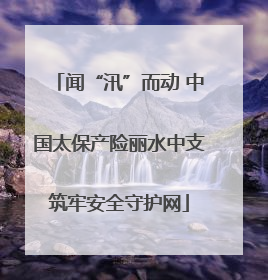 闻“汛”而动 中国太保产险丽水中支筑牢安全守护网