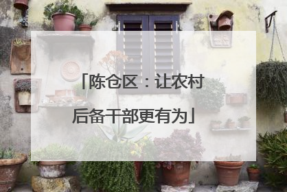 陈仓区：让农村后备干部更有为