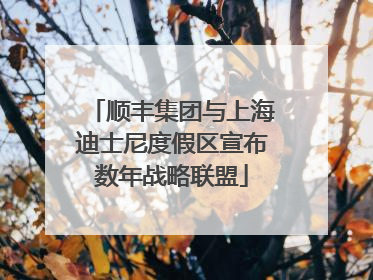 顺丰集团与上海迪士尼度假区宣布数年战略联盟