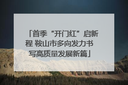 首季“开门红”启新程 鞍山市多向发力书写高质量发展新篇