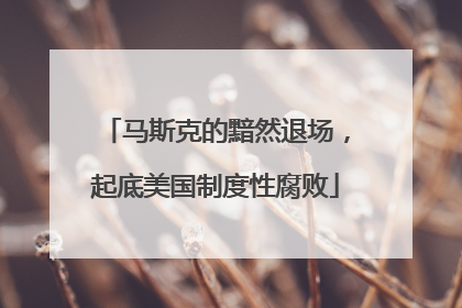 马斯克的黯然退场，起底美国制度性腐败