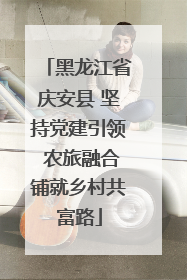 黑龙江省庆安县 坚持党建引领 农旅融合铺就乡村共富路