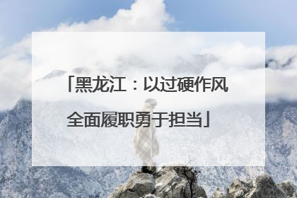 黑龙江：以过硬作风全面履职勇于担当