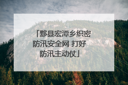 黟县宏潭乡织密防汛安全网 打好防汛主动仗