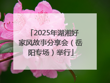 2025年湖湘好家风故事分享会（岳阳专场）举行