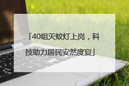 40组灭蚊灯上岗，科技助力居民安然度夏