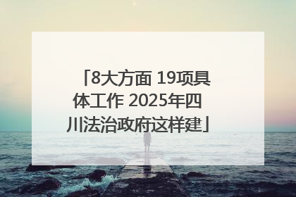 8大方面 19项具体工作 2025年四川法治政府这样建