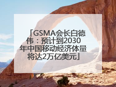 GSMA会长白德伟：预计到2030年中国移动经济体量将达2万亿美元
